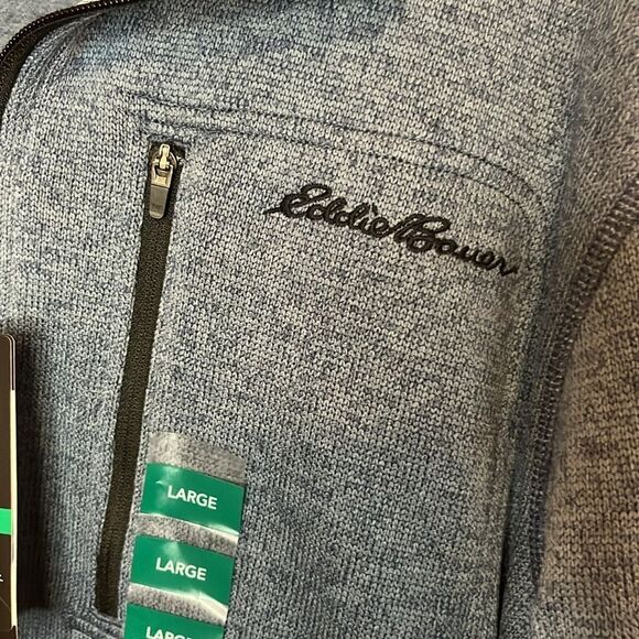 Men’s Eddie Bauer 1/4 zip fleece sweater size large NWT. - Picture 3 of 11